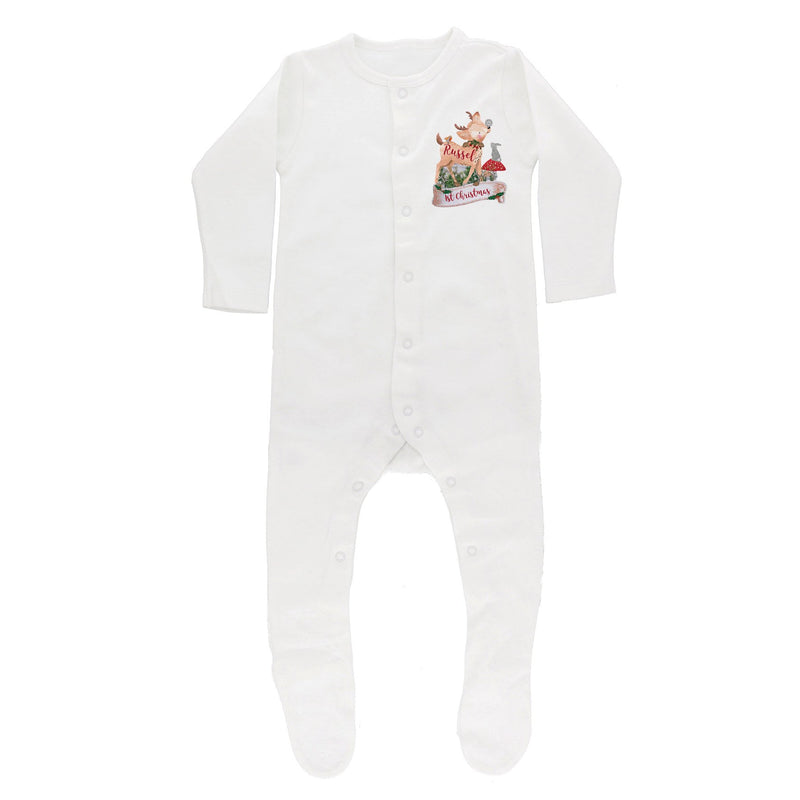 Personalised Festive Fawn 0-3 Months Baby Gown PureEssenceGreetings
