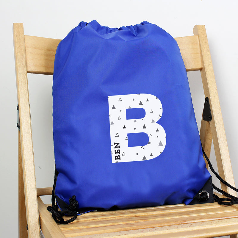 Personalised Initial Blue Kit Bag - PureEssenceGreetings 