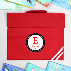 Personalised Initial Red Book Bag PureEssenceGreetings