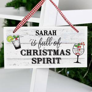 Personalised Christmas Spirit Wooden Sign