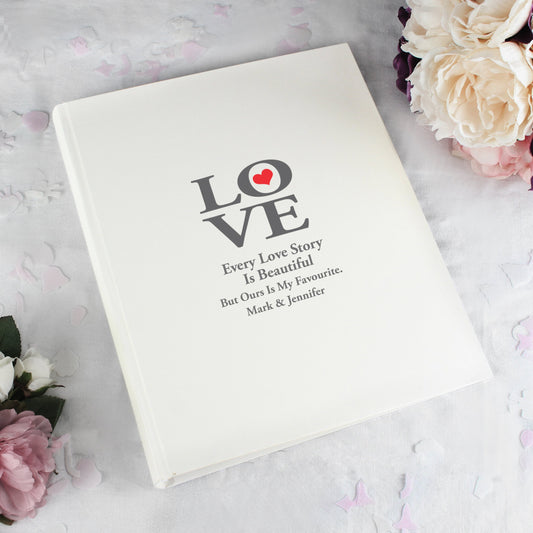 a picture of the LOVE personalised photo album. - pureessencegreetings