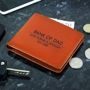 Personalised Classic Tan Leather Wallet - PureEssenceGreetings 