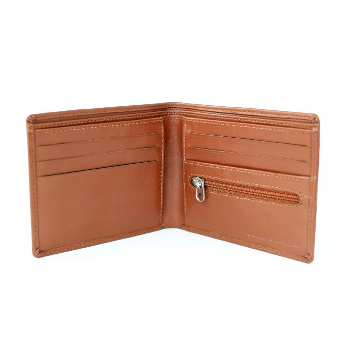 Personalised Classic Tan Leather Wallet - PureEssenceGreetings 