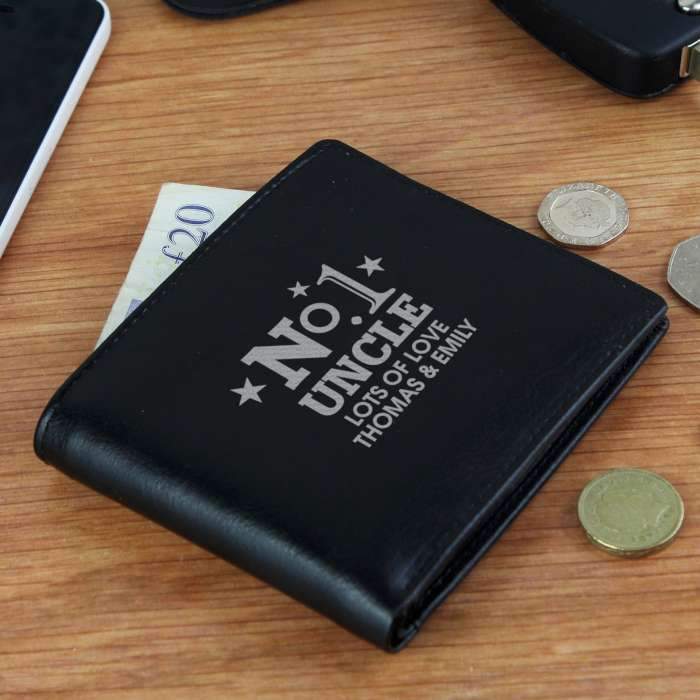 Personalised No.1 Leather Wallet - PureEssenceGreetings 