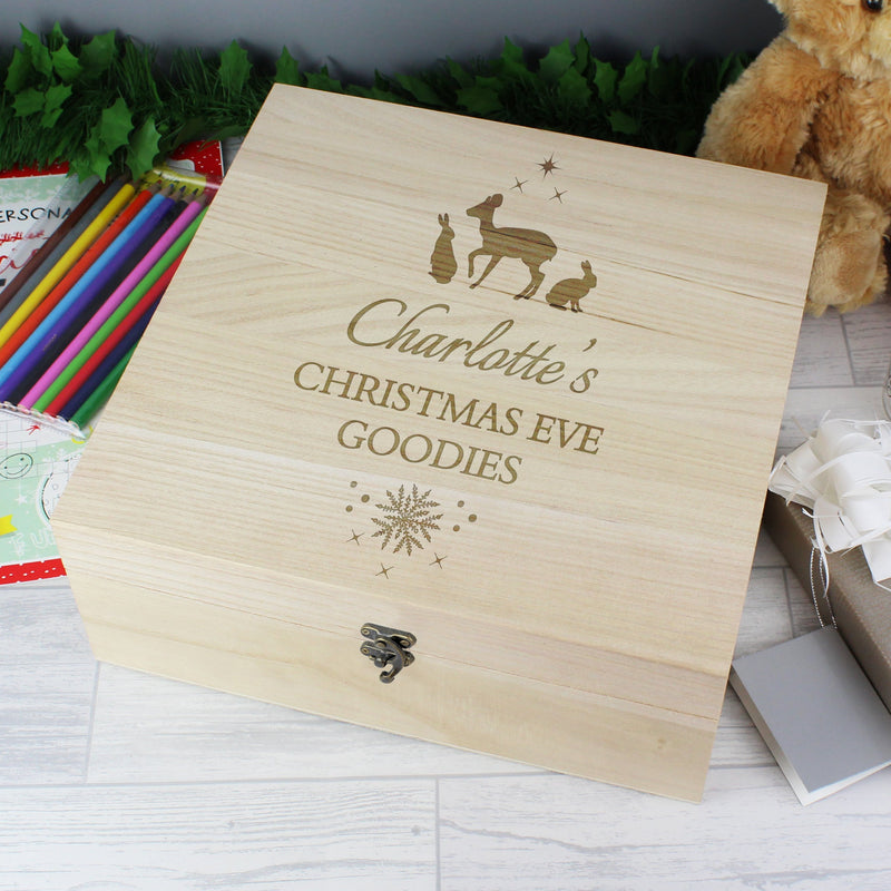 Personalised Christmas Large Wooden Keepsake Box - PureEssenceGreetings 