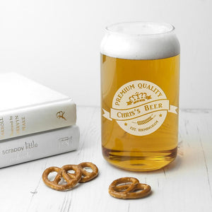 PERSONALISED PREMIUM QUALITY BEER CAN GLASS PureEssenceGreetings