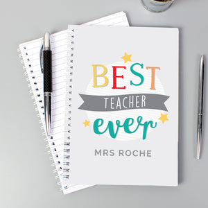 Personalised 'Best Teacher Ever' A5 Notebook PureEssenceGreetings