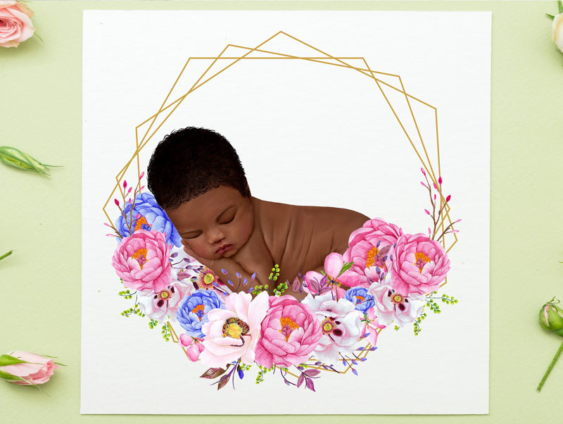 Personalised Baby Card | Floral Design PureEssenceGreetings