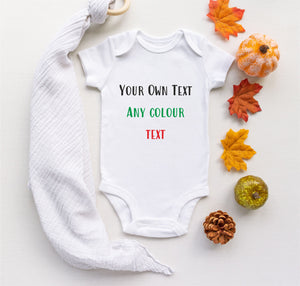 Personalised Babygrow - Any Text PureEssenceGreetings