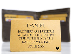 Personalised Brother Keepsake Mini Cards - Bonded by Love PureEssenceGreetings