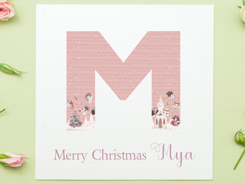 Personalised Cherubs Design Christmas Card PureEssenceGreetings