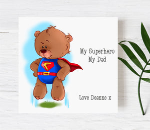 Personalised Dad Greeting Card | Superhero PureEssenceGreetings