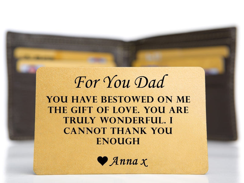 Personalised Dad Wallet Card | For You Dad - PureEssenceGreetings 