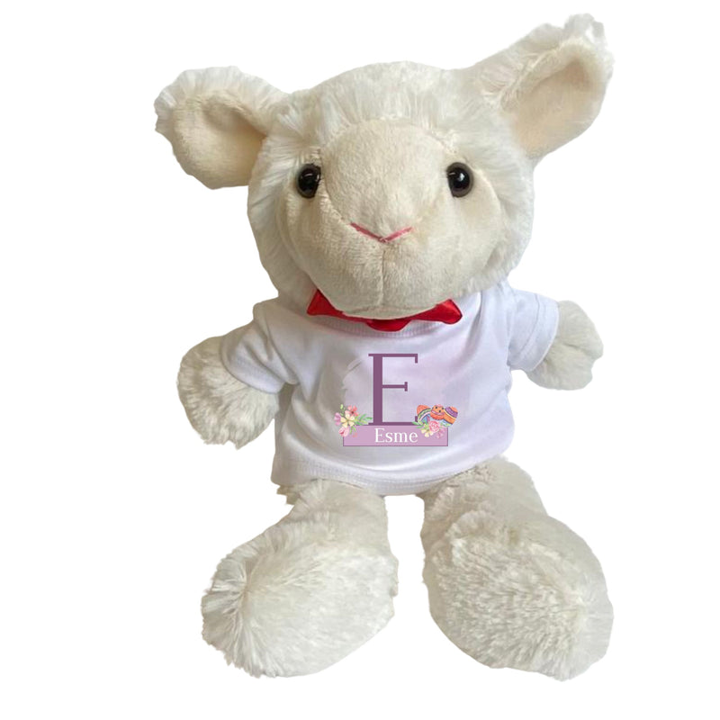 Personalised Easter Lamb Teddy Bear with T-shirt PureEssenceGreetings