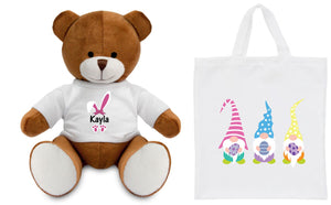 Personalised Easter Teddy in a Bag PureEssenceGreetings