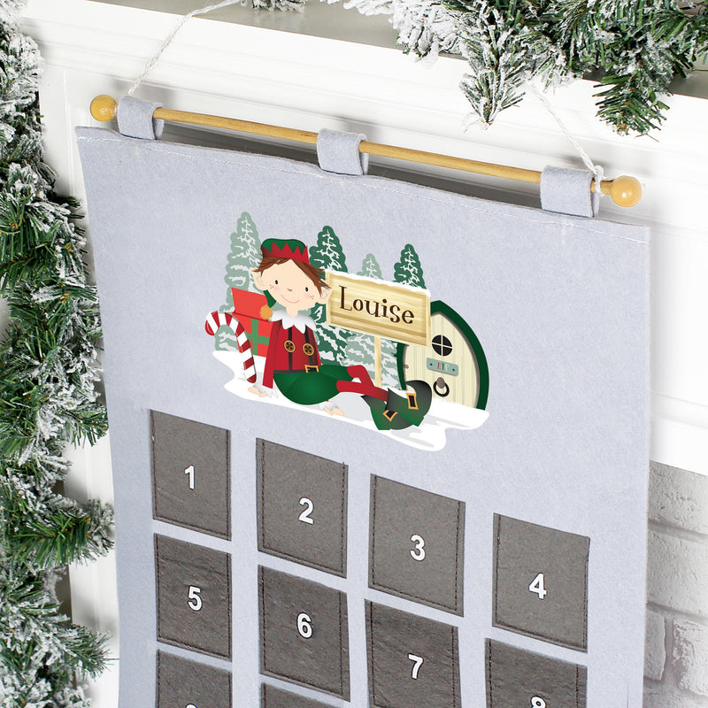 Personalised Elf Felt Advent Calendar PureEssenceGreetings