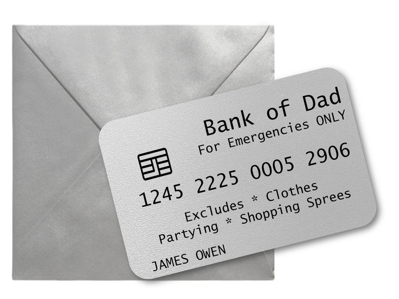 Personalised Funny Keepsake Mini Cards -Bank of Mum/Dad - PureEssenceGreetings 