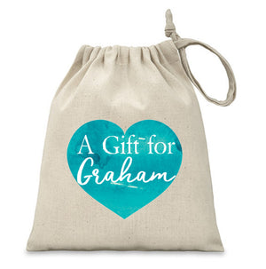 Personalised Gift Bag/Pouch | Blue Heart PureEssenceGreetings