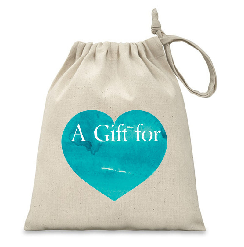 Personalised Gift Bag/Pouch | Blue Heart PureEssenceGreetings