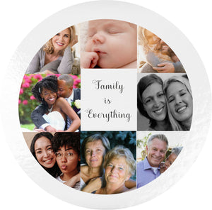 Personalised Glass 8 Photo Collage Round Chopping Board PureEssenceGreetings