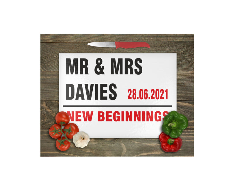 Personalised Glass Chopping Board -Recipe for Love PureEssenceGreetings