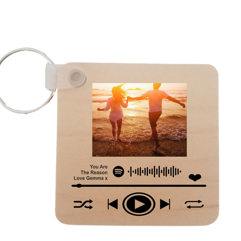Personalised Photo Keyring with Spotify Code (optional) PureEssenceGreetings