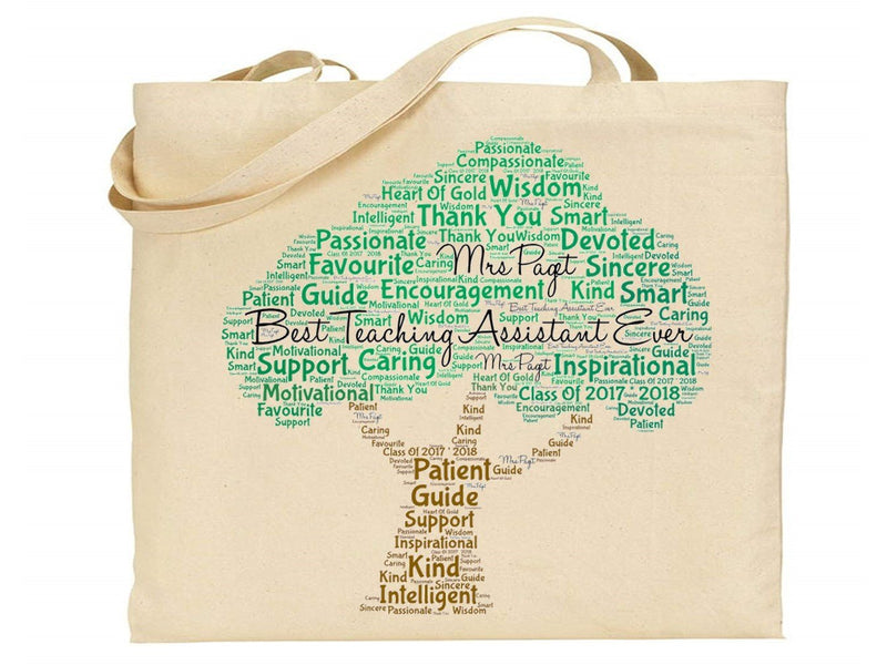 Personalised Teaching Assistant Word Art Bag PureEssenceGreetings