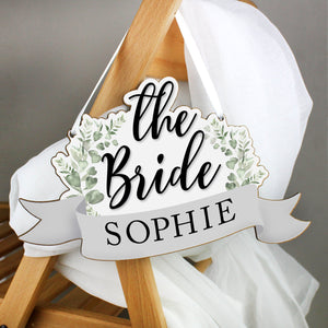 Personalised The Bride Wooden Hanging Decoration PureEssenceGreetings