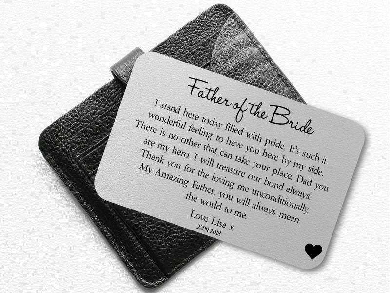 Personalised Wedding Wallet Card | Father of the Bride PureEssenceGreetings