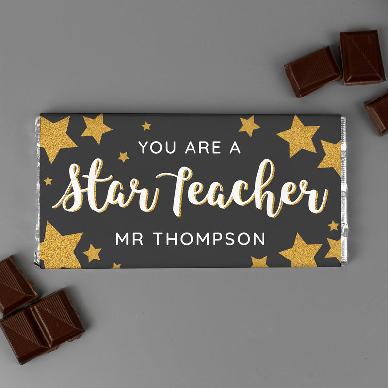 Personalised You Are A Star Teacher Milk Chocolate Bar PureEssenceGreetings