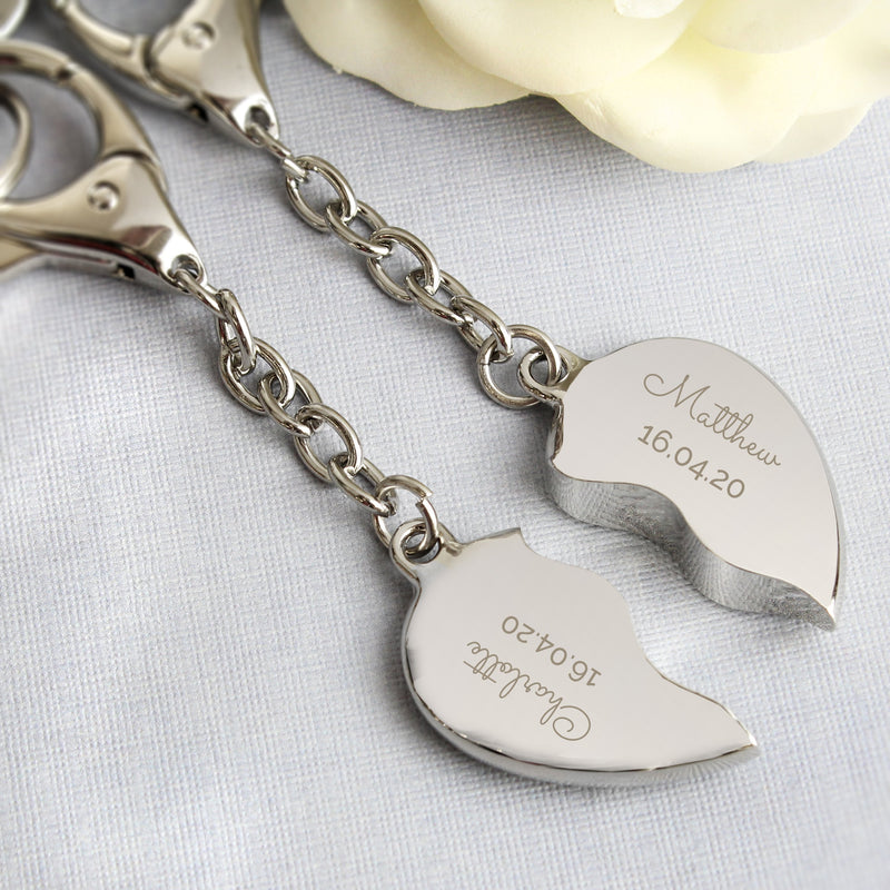 Silver Plated Joining Heart Keyrings PureEssenceGreetings
