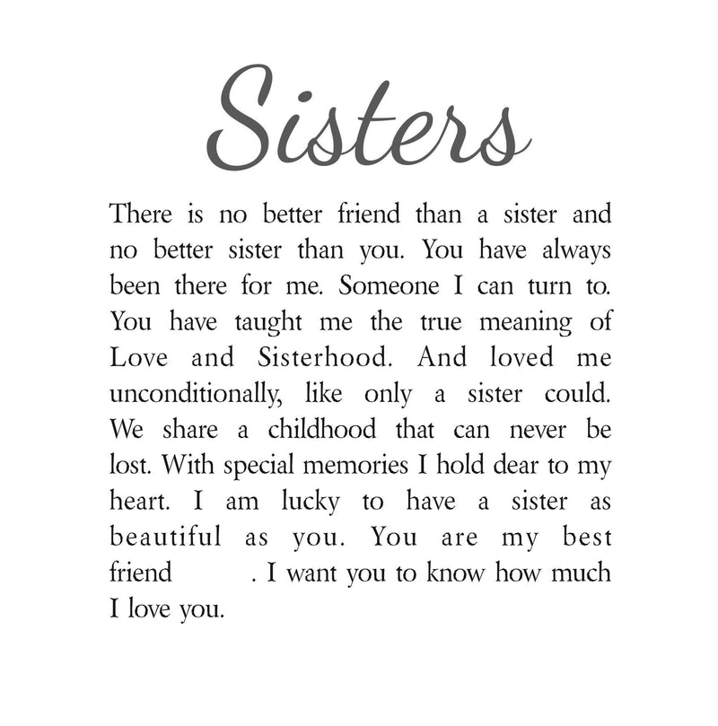 Sisters Personalised Box Frame Poem PureEssenceGreetings