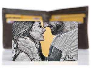 Sketch Design Personalised Photo Wallet Card | Aluminium PureEssenceGreetings