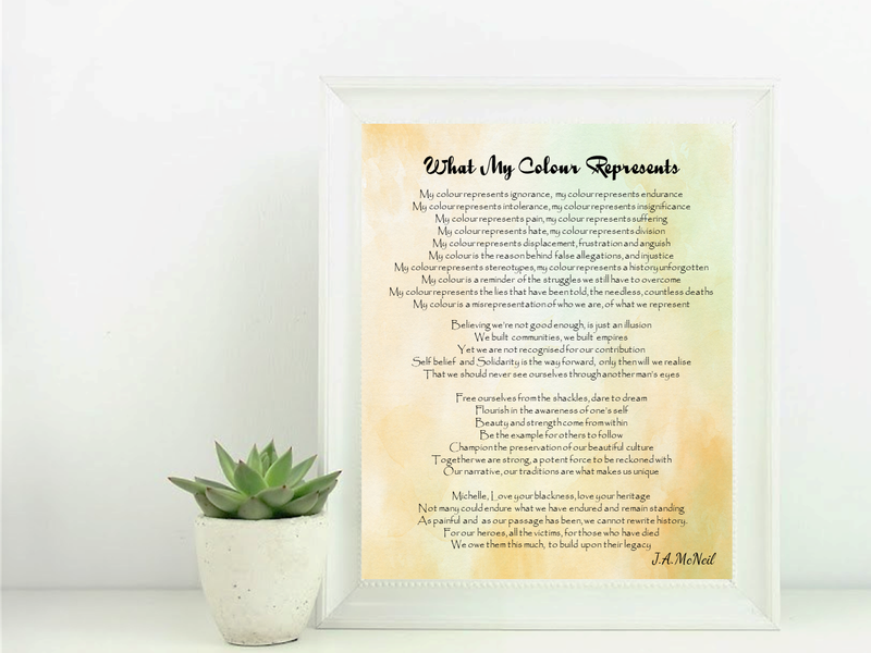 What My Colour Represents Personalised Framed Poem - PureEssenceGreetings 