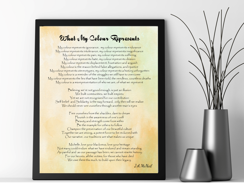 What My Colour Represents Personalised Framed Poem - PureEssenceGreetings 