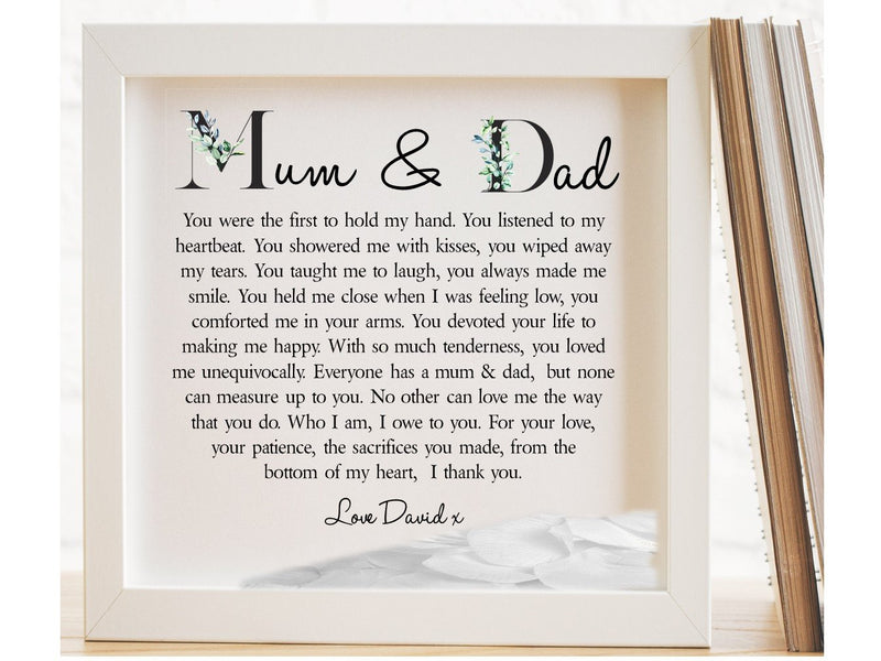 Mum & Dad Personalised Framed Poem - PureEssenceGreetings 