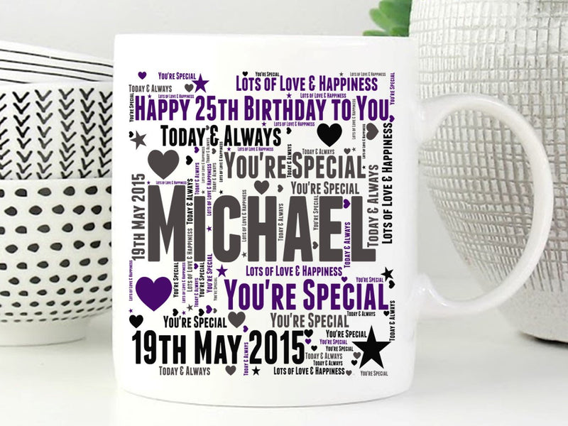Personalised Birthday Mug. Suitable for any age. 13th 16th 18th 21st 25th 30th 40th 50th 60th 70th 80th 90th - PureEssenceGreetings 