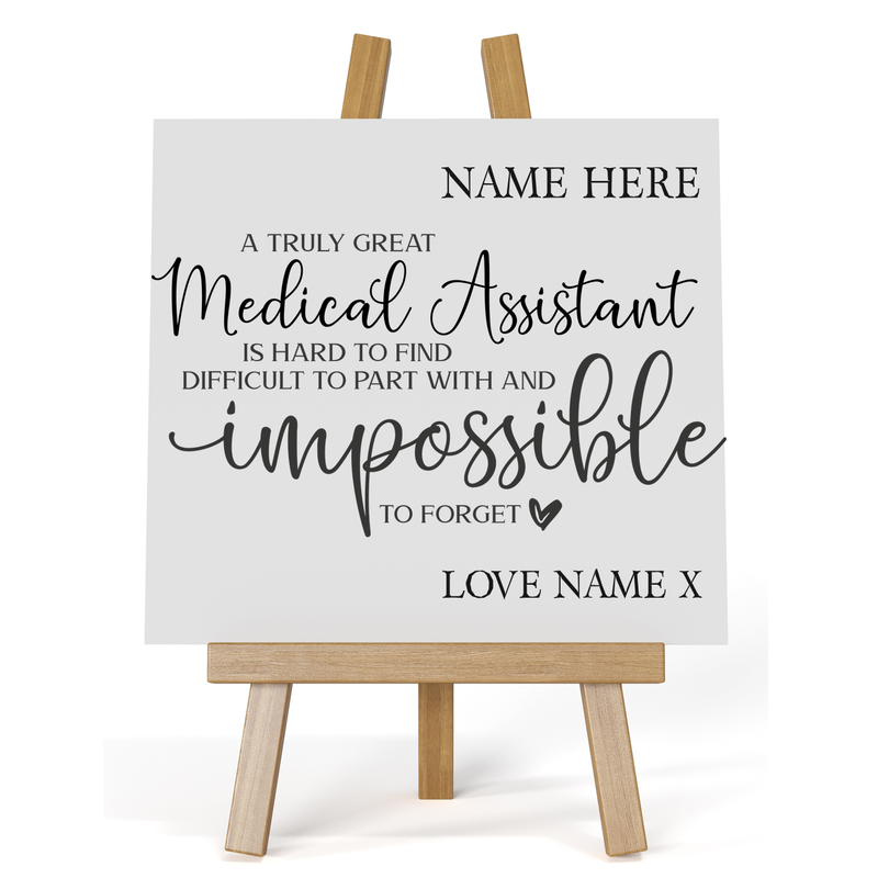 Impossible to Forget Personalised Plaque | Doctors | Nurses | Care Workers - PureEssenceGreetings 