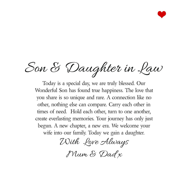 Son & Daughter In Law Personalised Poem PureEssenceGreetings