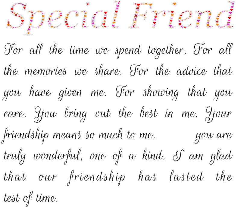 Special Friend Personalised Framed Poem PureEssenceGreetings