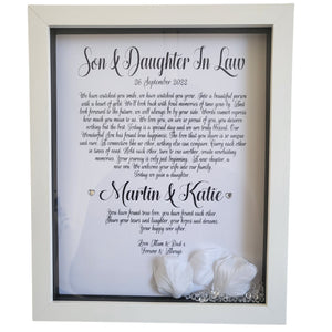 Son and Daughter in Law Framed Wedding Poem PureEssenceGreetings