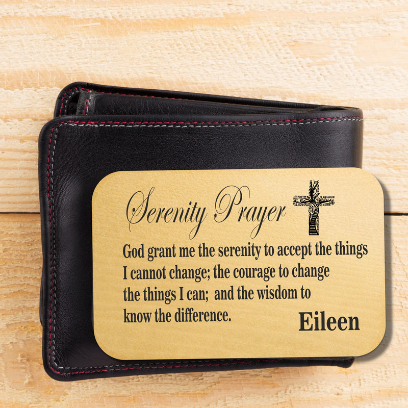 Serenity Prayer Personalised Wallet Card PureEssenceGreetings 