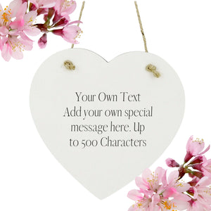 Large Personalised Heart Plaque | Own Text PureEssenceGreetings