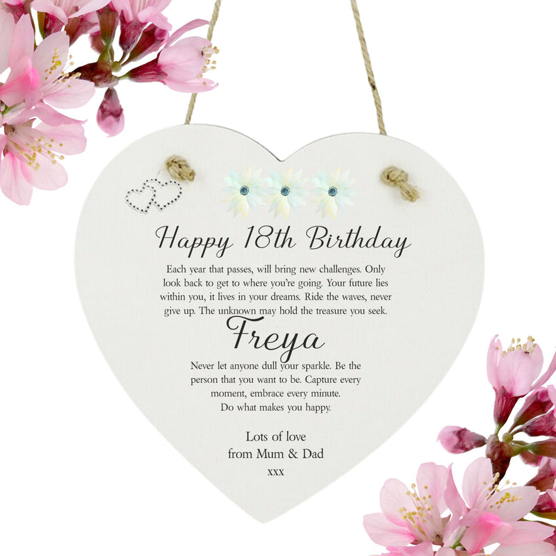 Personalised Birthday Wooden Heart Plaque | Dreams PureEssenceGreetings