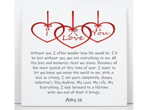 Without You Personalised Love Card PureEssenceGreetings