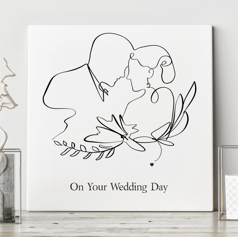 Your Wedding Day One Line Drawing Ceramic Plaque PureEssenceGreetings 