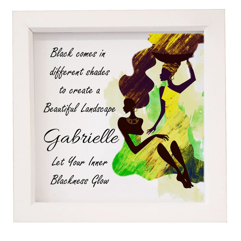 Let Your Inner Blackness Glow Box framed Quote - PureEssenceGreetings 