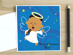 Cute Angel Boy Personalised Card
