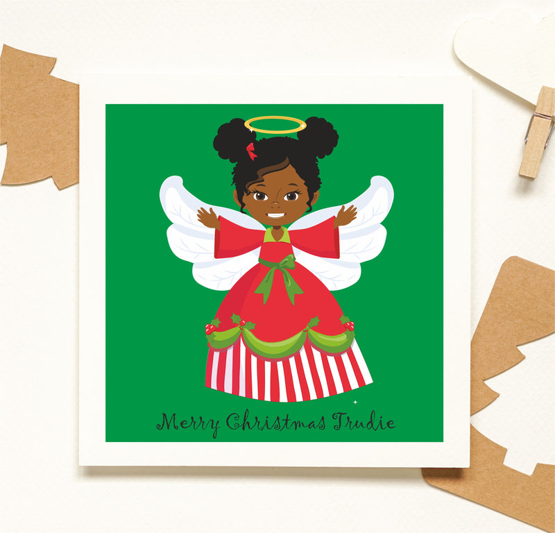 Cute Angel Girl Personalised Card | 003 PureEssenceGreetings