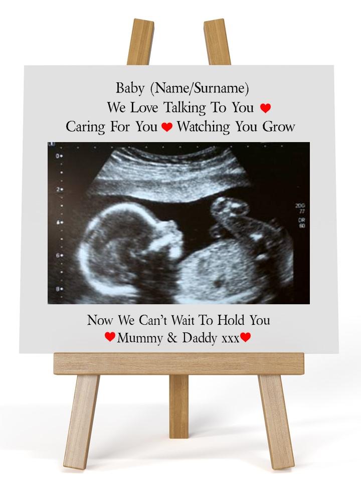 Baby Scan Photo Plaque - PureEssenceGreetings 